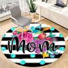 1pc Floral Mom Print Carpet for Office Non Slip, Round Carpet, Soft & Comfortable, Carpet for Office, Lightweight Round Floor Mat