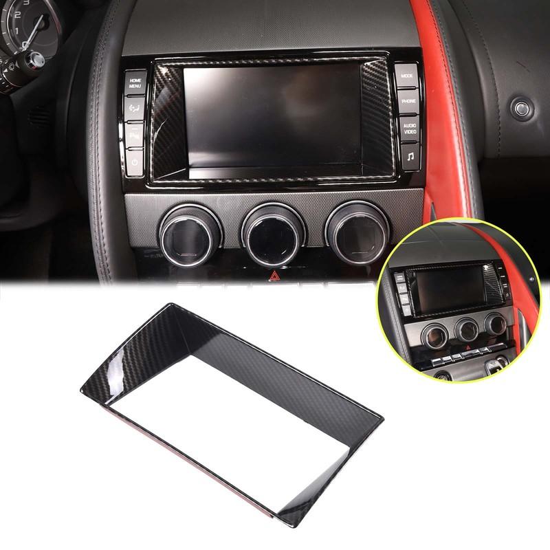 For Jaguar F-TYPE 2013-2018 ABS Carbon Fiber Pattern Car Central Control Navigation Screen Frame Cover Interior Accessories