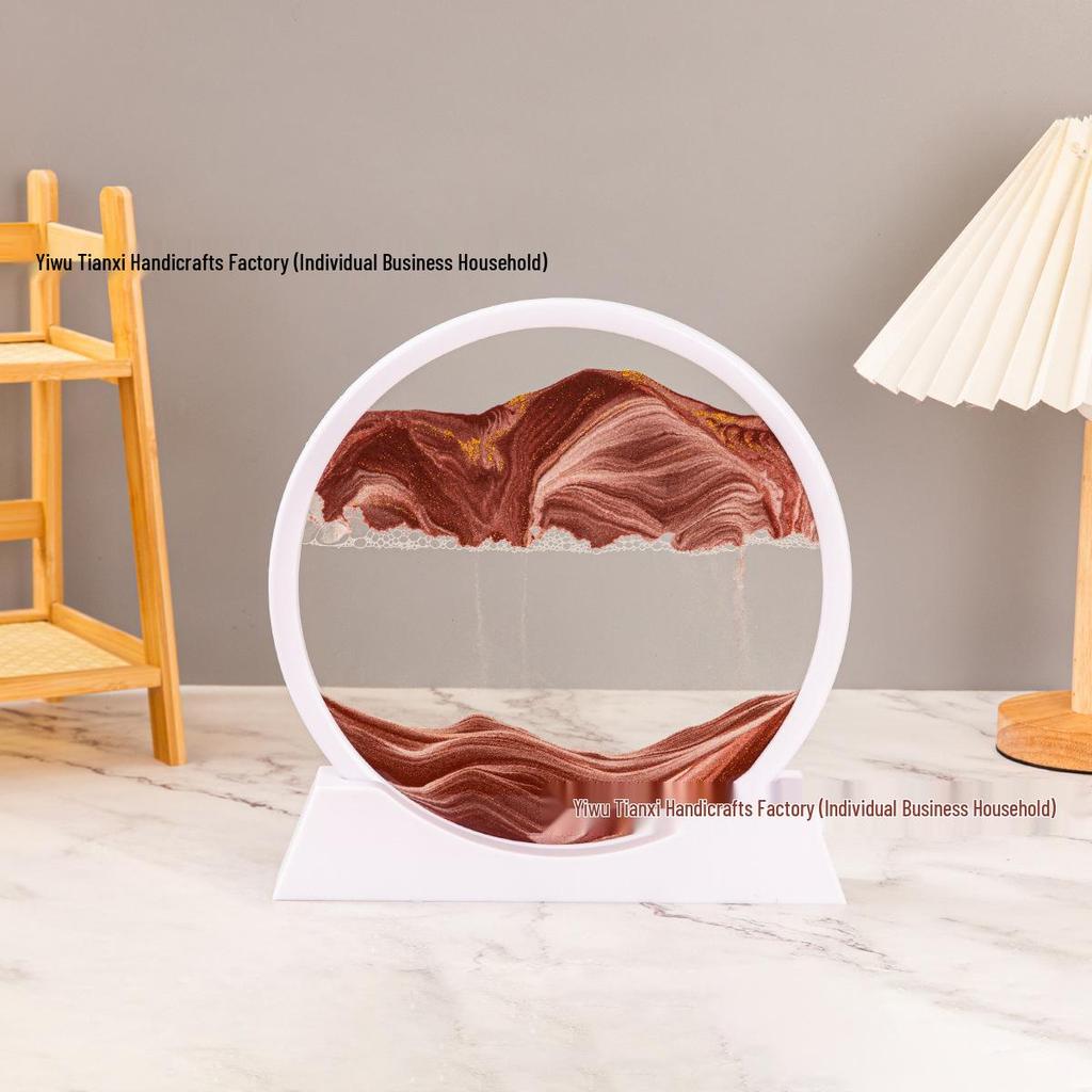 3D Quicksand Hourglass Art: Decompression Landscape Ornament for Home or Office Decor