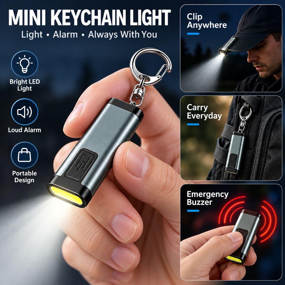 Multi-Mode Lighting Rechargeable Keychain Light LED Clip On Hat Light Everyday Carry