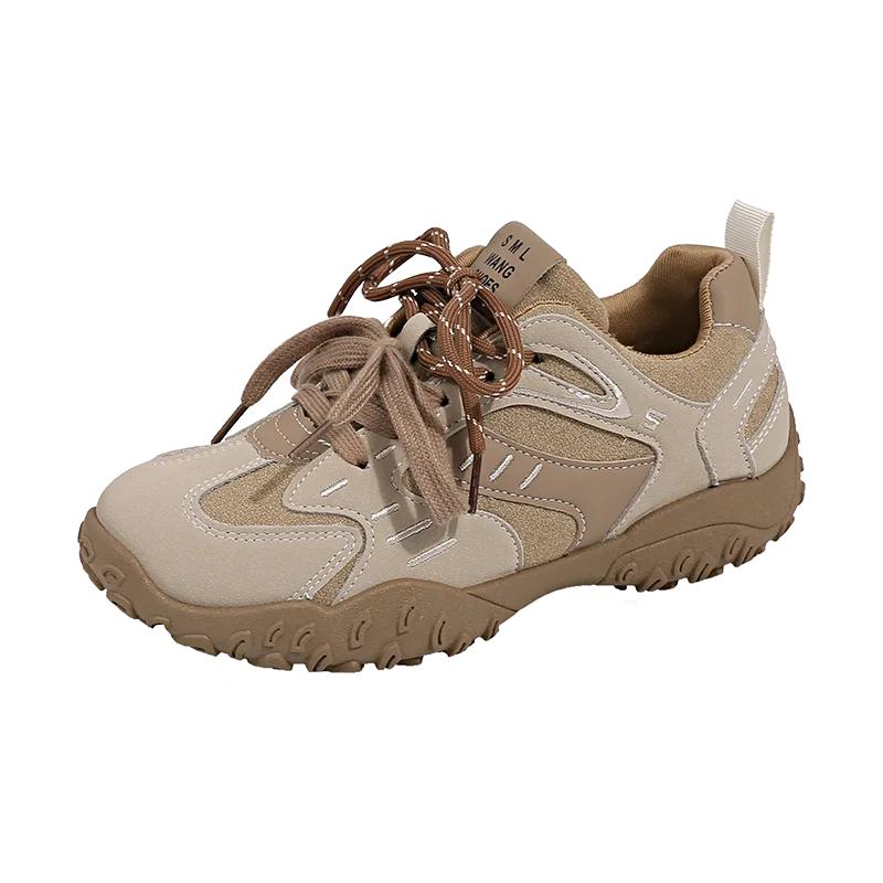 Women's Shoes 2024 Brand Lace-up Women's Vulcanize Shoes Fashion Color Matching High Quality Round Head Comfortable Casual Shoes