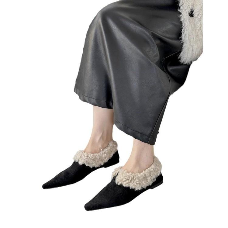 Kailiniai plokščiapadžiai moterims Seksualūs šilti batai moteriai Madingi žieminiai trumpi pliušiniai elegantiški sniego botai