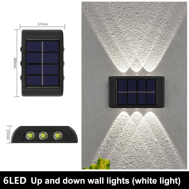 Solar Wall Lamp Outdoor Waterproof Upper And Lower Wall Lights Luminous Lighting Home Garden Courtyard Fence Decoration Light