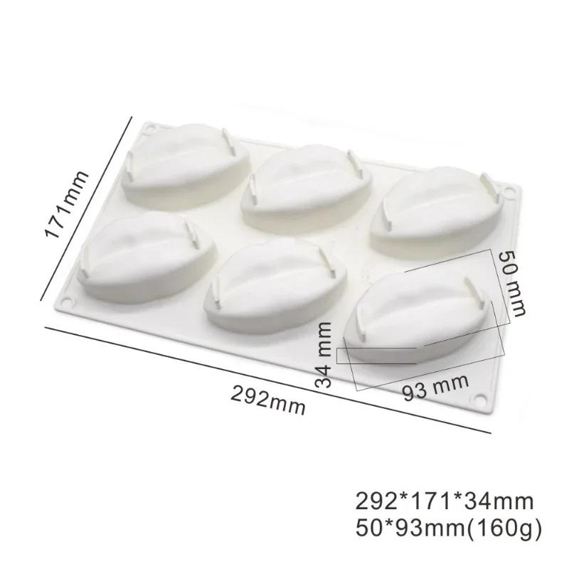 

6 Cavity Sexy Lip Silicone Chocolate Mousse Mold Diy Handmade Dessert Soap Mould Cake Decorating Tools Kitchen Bakeware белый