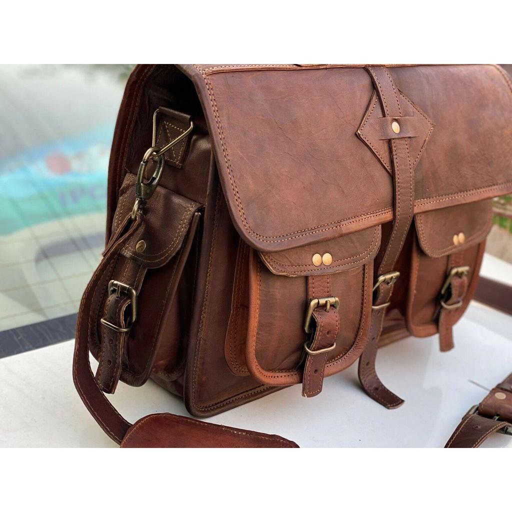 Herren Messenger Laptop Vintage Aktentasche Tasche Leder