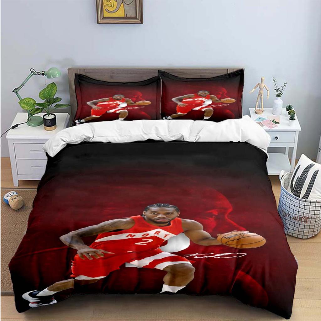Fashion No2 Basketball Star K-Kawhi L-Leonard Print Bedding Sets Bed Supplies Set Duvet Cover Bed Comforter Set Bedding Set Gift