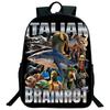 Funny Italian Brainrot Printed Backpack for Boys Girls Cappuccino Assassino Schoolbag Kids Bookbag Italian Brainrot Bags Mochila