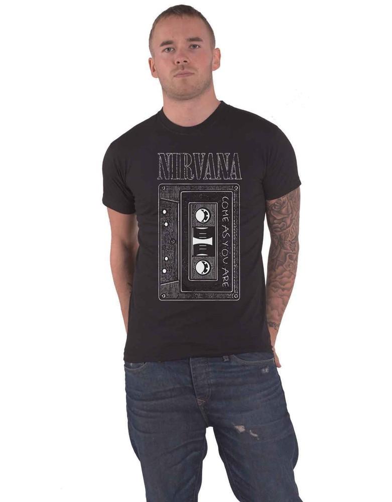 Nirvana T-shirt Come As You Are Tape Band Logo new Official Mens Black M
