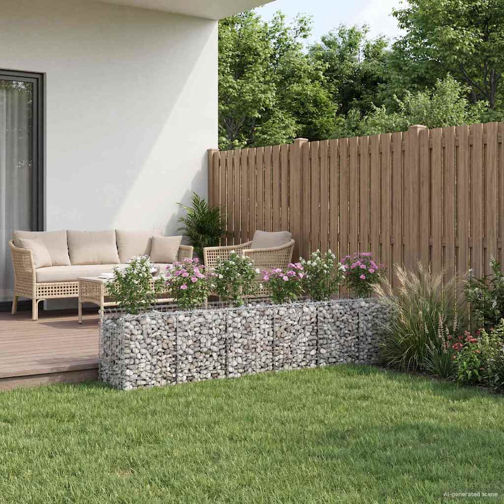 Gabion Raised Bed Set 2 Pcs Silver