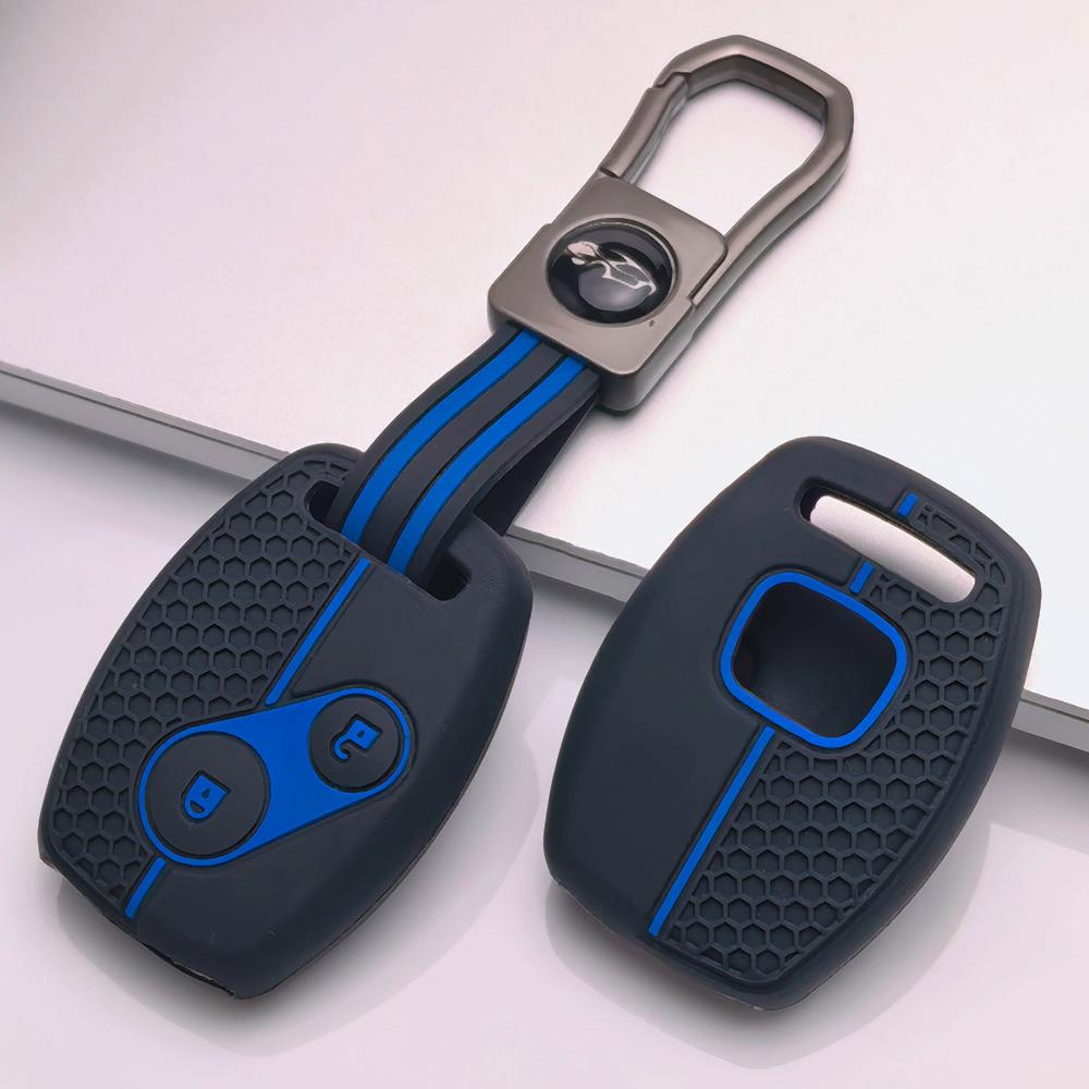Key Cover for Honda Fit Accord Civic FRV Jazz CRV SRV Gr8 150 with Keychain Car Remote Key Silicone Protector With Built-In Keychain Slot
