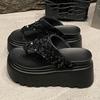 Fashion New 8 Cm Waterproof Platform Bling Designer Brand Flip-flops Women Summer Sexy Clip Toe Platform Sandals Comfortable Beach Shoes