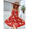 Summer New Style, Elegant, Sleeveless, Dress, Pullover, Printed, Elastic Waist, Camisole Short Skirt, Women's