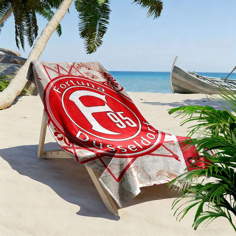 Πετσέτα Παραλίας Fortuna Düsseldorf Print, Μεγάλη Μαλακή Πετσέτα Γρήγορου Στεγνώματος για Παραλία Κάμπινγκ Κολύμπι