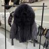 Winter New Natural Fox Fur Collar Hooded Down Jacket Women's Short Thickened Warm Loose Fur Jacket