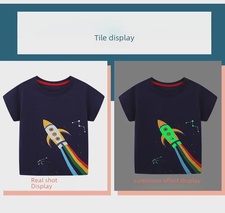 2023 Summer Boys' Cartoon Round Neck Short Sleeve T-shirt - European & American Style