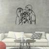 Vintage Black White Iron Wall Art Minimalist Couple Dog Silhouette Durable Metal Decor Romantic Bedroom Gift Pet Lovers