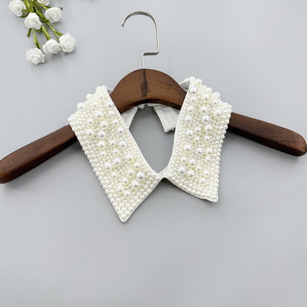 Ruční korálkování Pearls Límec Elegantní Sweet Girls Halenka Límeček Odnímatelná klopa pro Lady Peterpan Límec Heavy Duty Shawl