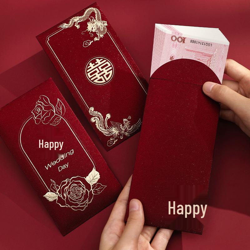 Chinese Glitter Wedding Red Envelope for New Marriage Gift