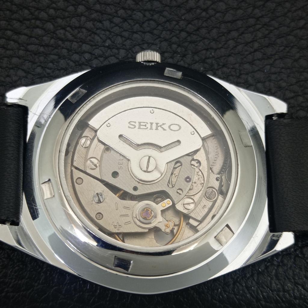 VINTAGE REFURBISHED SEIKO 5 AUTOMATIC 6309A JAPAN MENS BLACK WATCH a442576-1