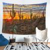 Southwest Desert Vintage Tapestry,Arizona Cactus Sunset Picnic Mat Hippie Trippy Tapestry Wall Art Decor for Bedroom Living Room