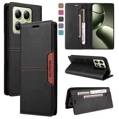 Leather Phone Case for Xiaomi Mi 14T 13T 12T 11T Pro Magnetic Flip Wallet for Mi Poco X7 X6 X5 F6 M6 Pro 5G Card Wallet Cover