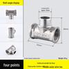 Four-Way Stainless Steel Inner and Outer Thread Elbow Reducer for Water Pipes