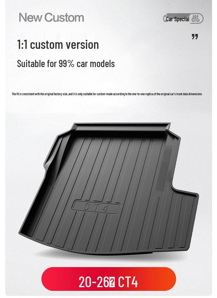 Cadillac CT4 Trunk Mat Waterproof TPE Interior Accessory