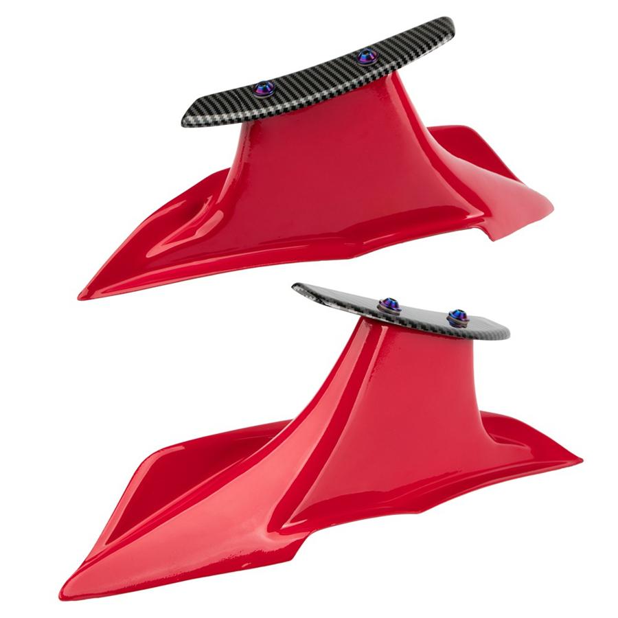 Fairing Winglets Aerodynamic Wing For Honda CBR650R Motorcycle Wing Protection Cover Kit Fixed Winglet CBR 650R 2019-2021 Red + Carbon Fiber Loo