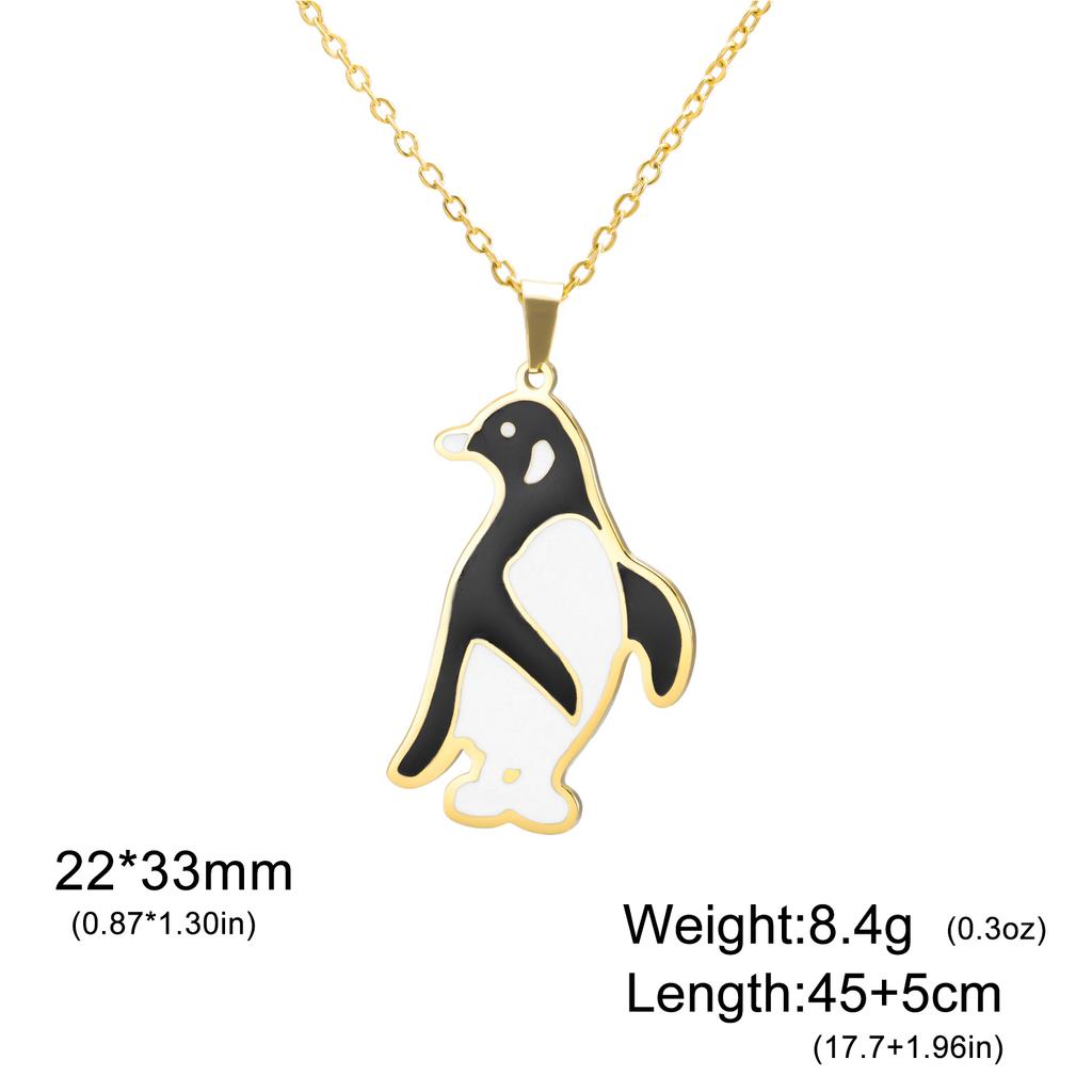 Cazador Stainless Steel Cute Animal Penguin Women's Necklace Trend Pendant Necklace Jewelry Birthday Valentine Gifts New