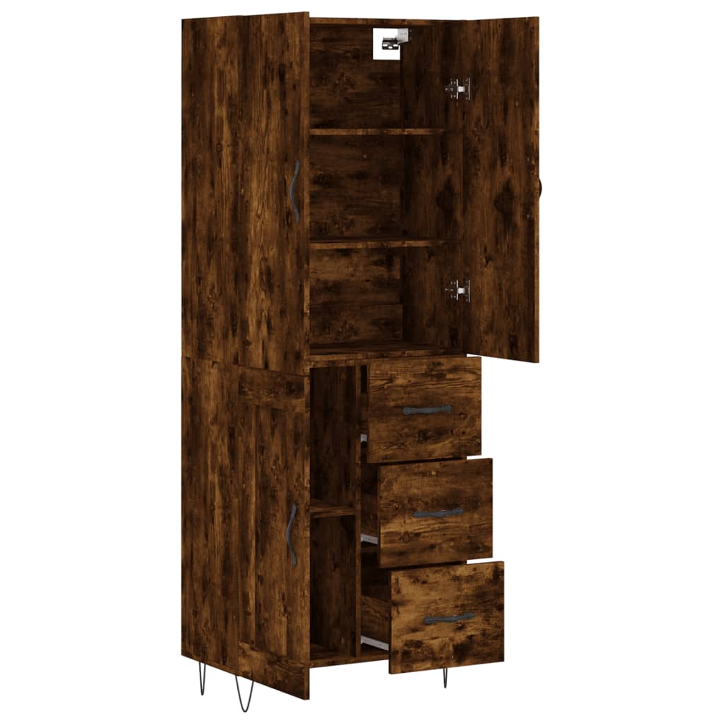 Highboard Smoked Oak 69.5 x 34 x 180 cm Particleboard