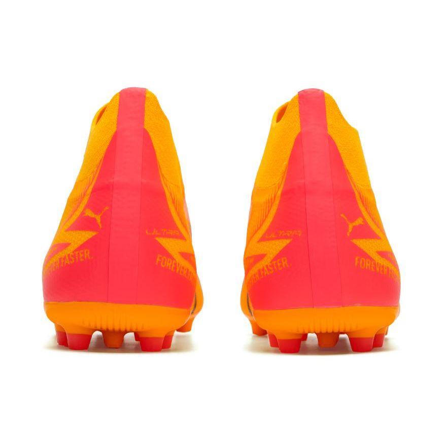 Puma Ultra Match + Ll Artificial Turf Round Toe Slip-On Mg (Rubber Short Studs) Soccer Shoes Men Soccer Shoes Yellow Red 107760-03