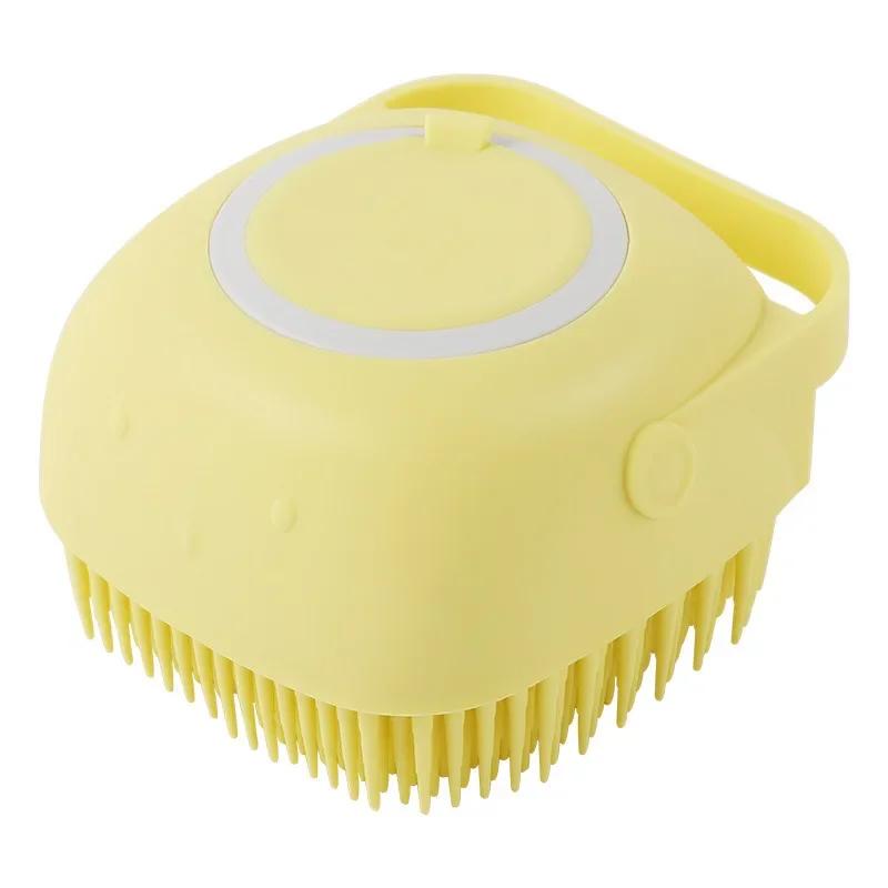Soft Silicone Dog Brush Pet Shampoo Massager Bath Brush Cat Washing Body Wash Dispenser Pet Grooming Shower Brush