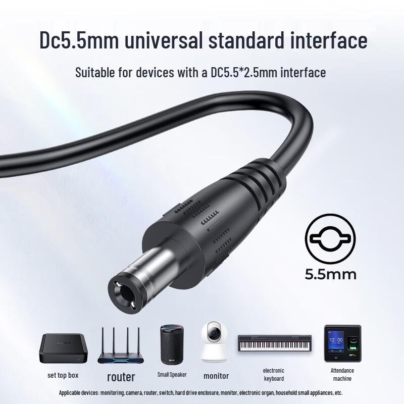 Llano 12V 4A DC Power Adapter with 5.5*2.5mm Round Plug