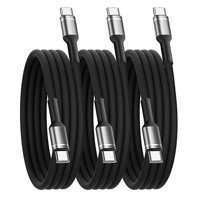 USB C Cable Fast Charging 60W USB C to C Wire Type C Cable for 16 15 Samsung Huawei Nylon Braided Line