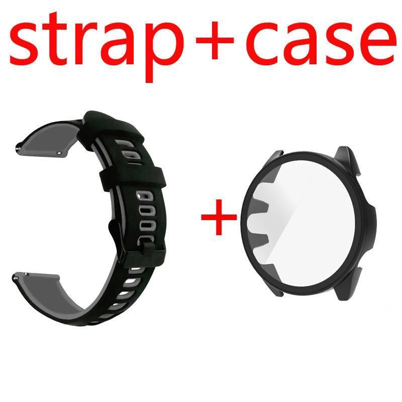 Strap + Case For Garmin Forerunner 570 970 965 955 165 265 255 Case Strap Cover Tempered Glass Screen Protector Protective Bumper Silicone Band