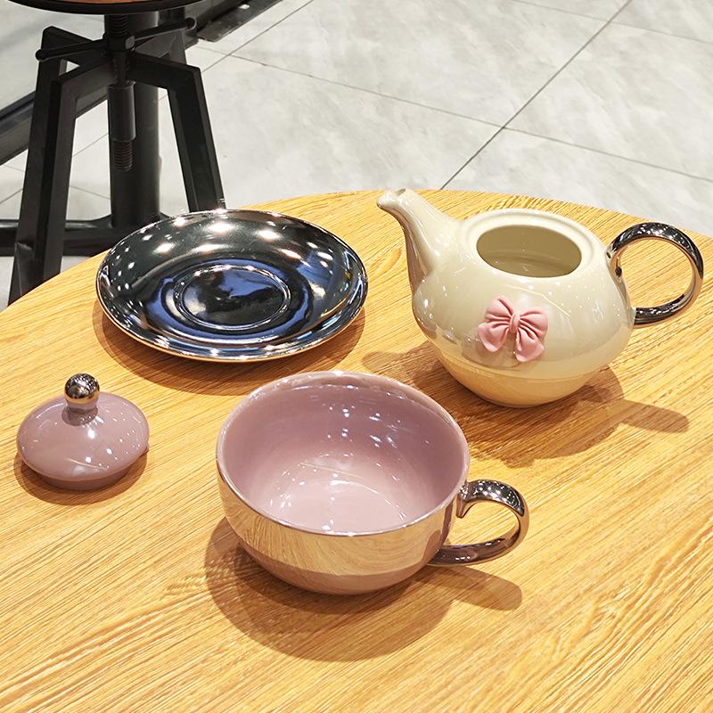 Mother and Child Tea Pot, Large Capacity Tea Pot, Household Coffee Cup and Plate, Ceramic High Appearance Afternoon Tea Cup
