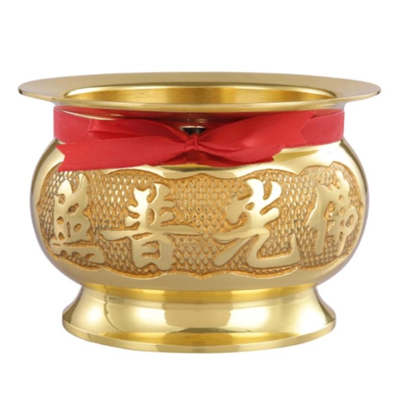 Antiqued Brass Incenses Burners Offering Bowl Worship Incenses Stick Holder for Meditations Chinese Temple Censers