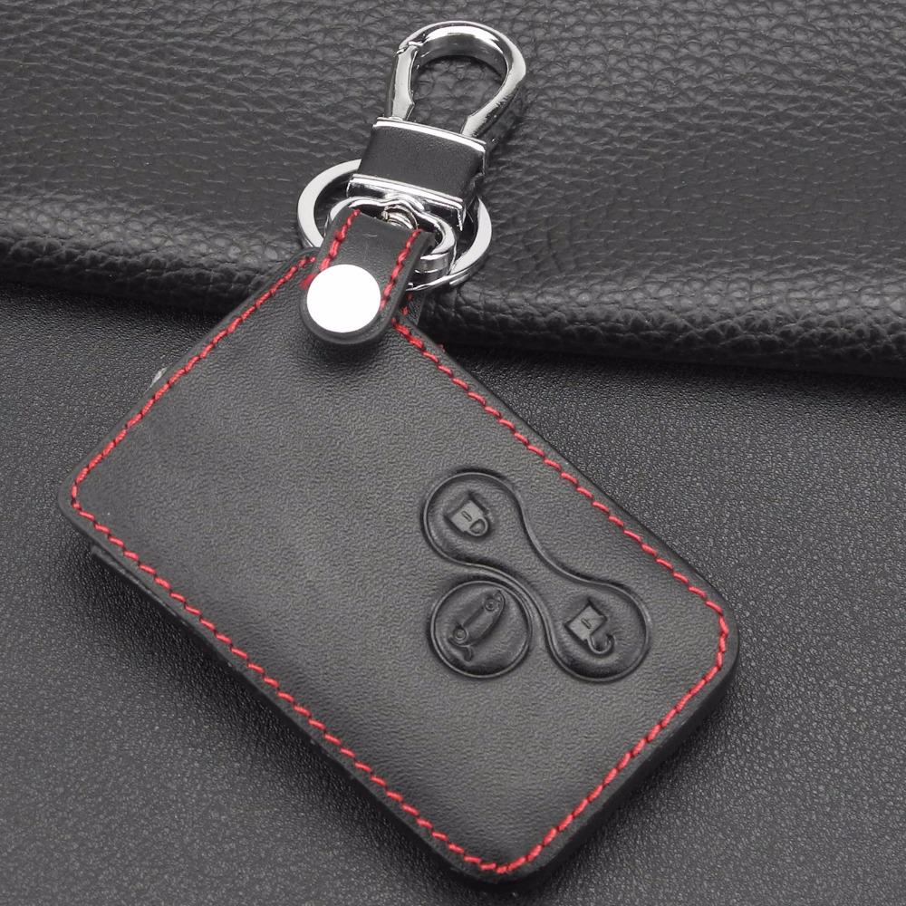 Jingyuqin 3 Buttons Leather Car Key Protection Case Cover For Renault Megane R.S. Scenic 3 Buttons Card Key Case Shell Cover
