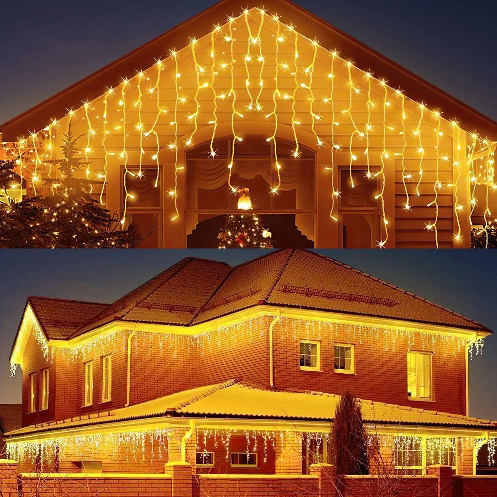 400 LEDs Curtain String Lights Low Voltage Meteor Effect Lamp  Festival Decoration