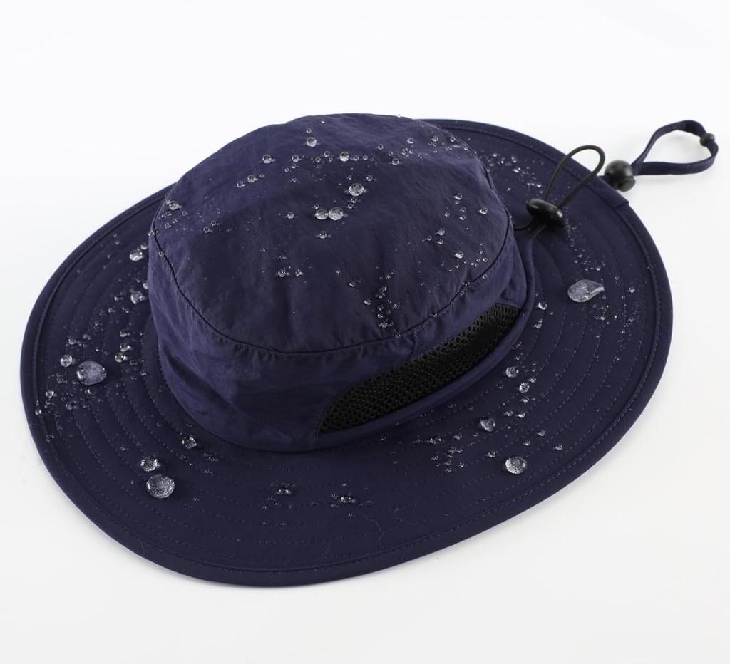 Wide Brim Safari Hat for Toddlers and Sun UV Hat for Kindergarten and for Boys and Navy Blue [Connectyle] Kids, Hat, Mesh, Protection, School, Girls,
