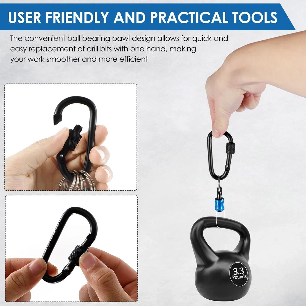 21Pcs 1/4 Inch Hex Shank Screwdriver Bit Holder Zinc Alloy Bit Holder Keychain with 1/4inch 3/8inch 1/2inch Drill Socket Adapter