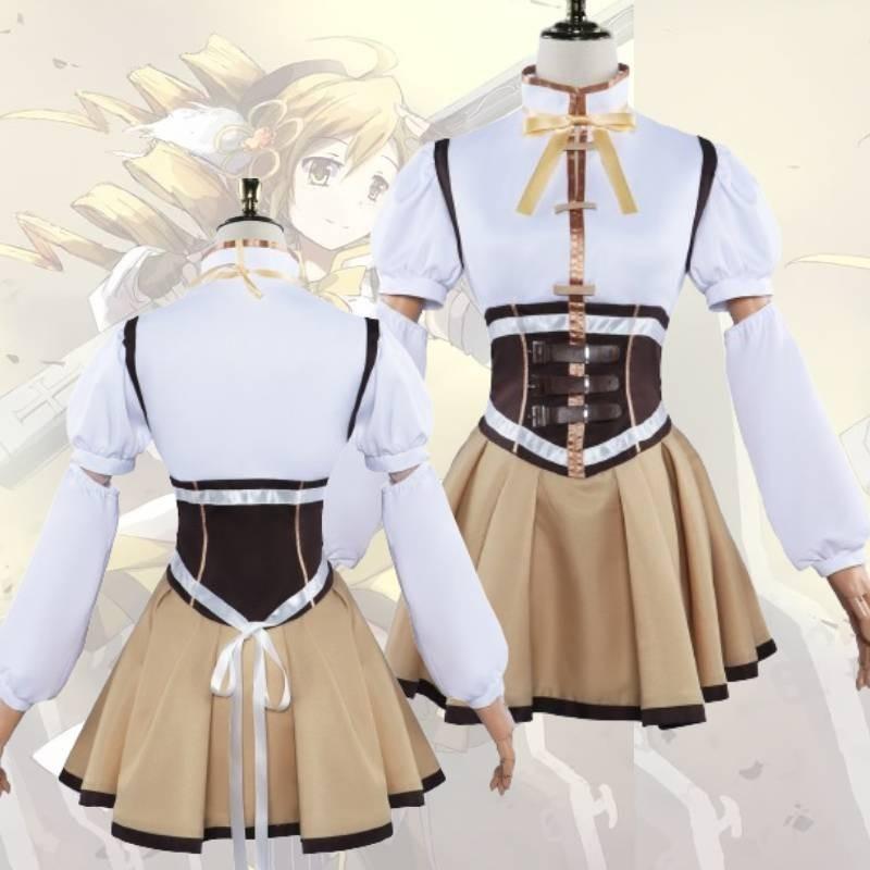 Magical Girl Madoka Kaname Cosplay Costume Set Polyester Fabric Battle Outfit Accessories Included Xs-xxxl Sizes
