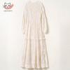 Sino Fu De 100% Mulberry Silk V-Neck A-Line Long Sleeve Dress