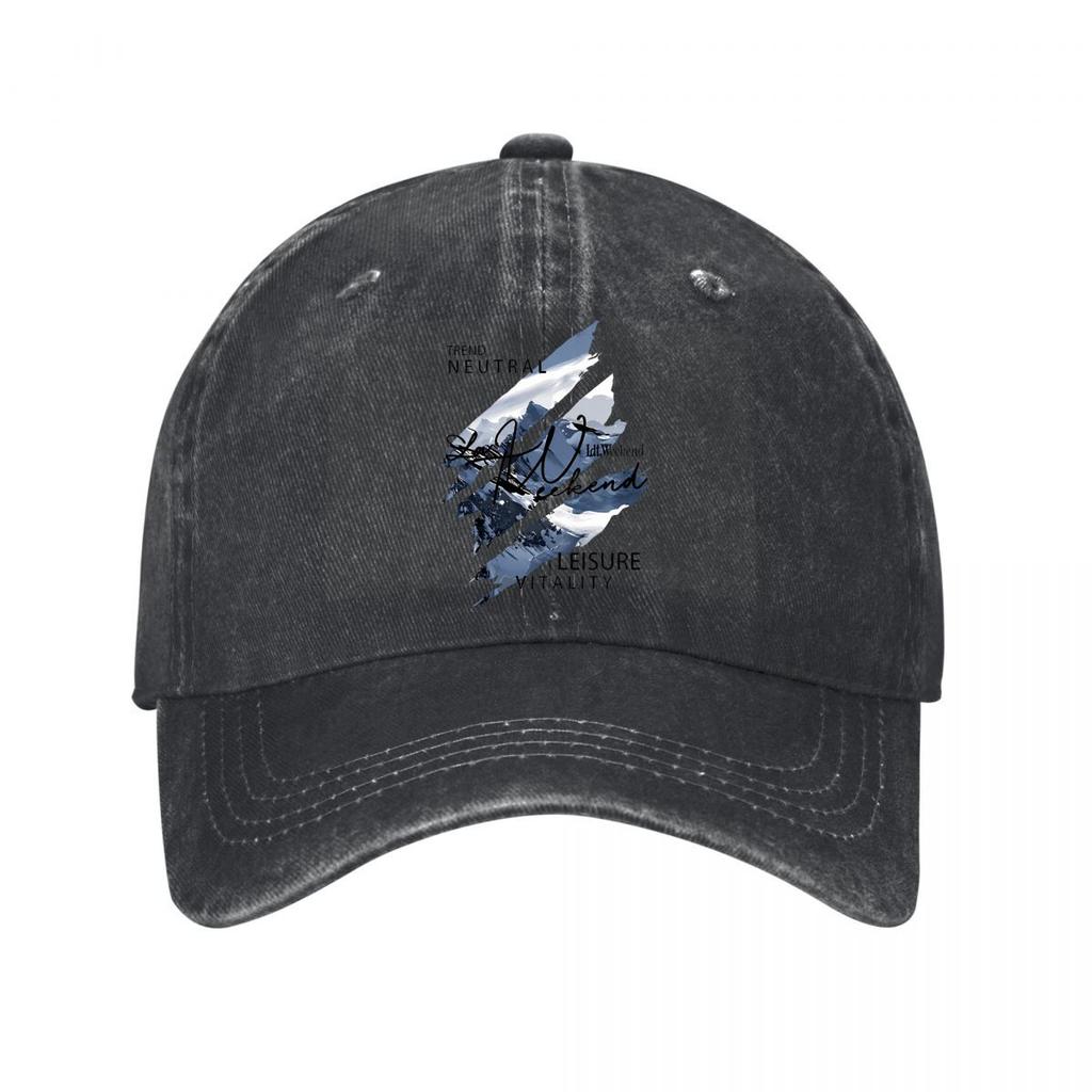 Trend Neutral Weekend Leisure Vitality Abstract Brushstroke Typography Washed Baseball Cap Outdoor For Womens Unisex FeUnisex