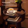 Nordic Retro Bedside Table: Simple Bedroom Nightstand with Metal Shelf, Small Space Sofa Side Table, Pet Bed Option for Cats and Dogs.