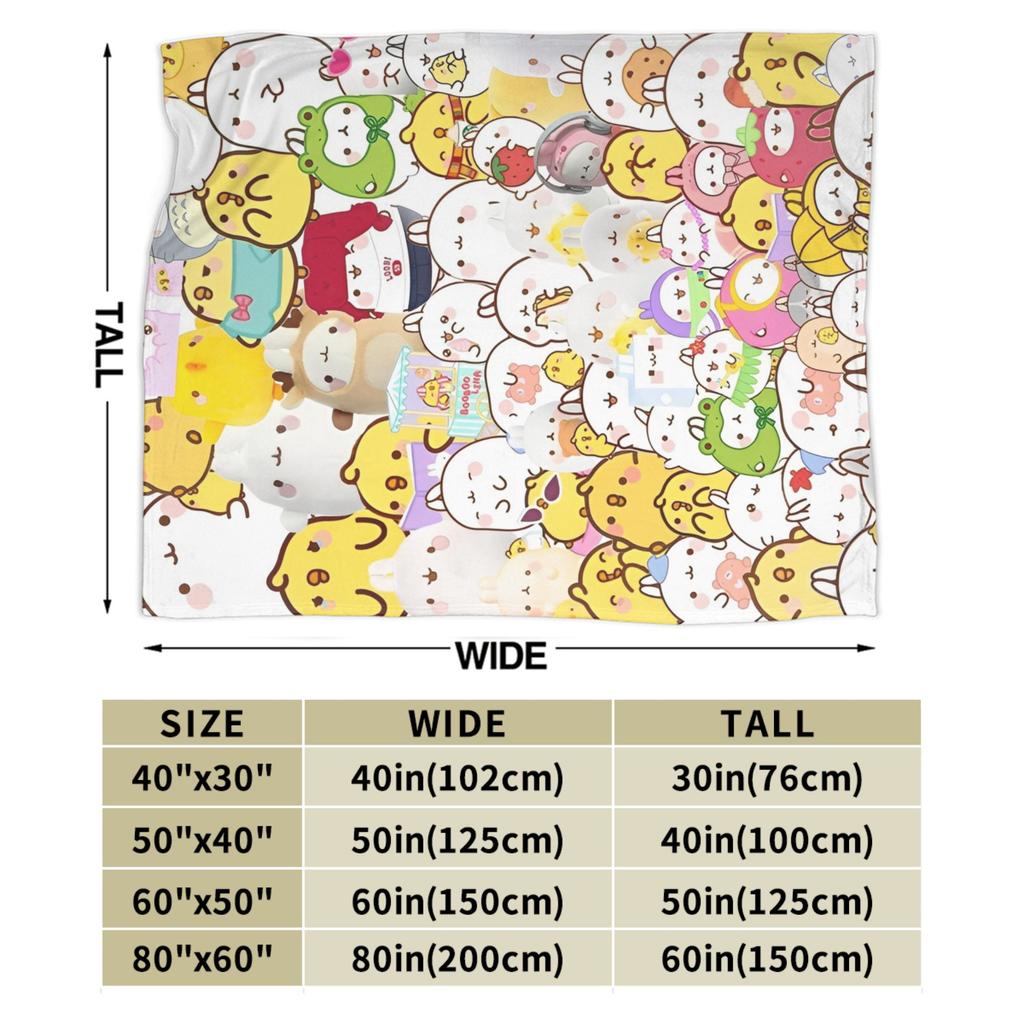 Molang Funny Cartoon Blanket Super Soft Cozy  Throw Blankets for Couch 50x60 Inch Multi-size Bedspread