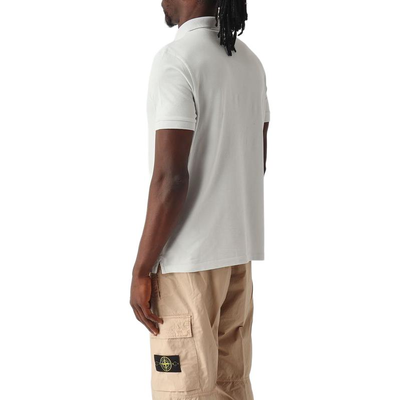Stone Island Logo Short Sleeve Button Solid Polo Shirt Men polo shirts L1S152200008S0017-V0041