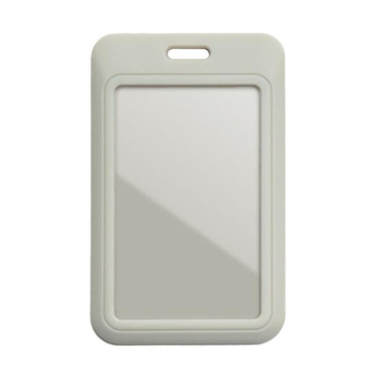 Sliding Badge Holder Vertical Hard Plastic Case Clear Card Protector Pouch for Office School ID Credit