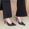 Fashion SUOJIALUN 2025 Spring New Brand Women Sandal Fashion Ankle Strap Ladies Elegant Slingback Shoes Thin High Heel Pointed Toe Pumps