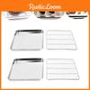 4pcs Stainless Steel Baking Tray Rack Bbq Roaster Oven Cooling Rack Sheet Square